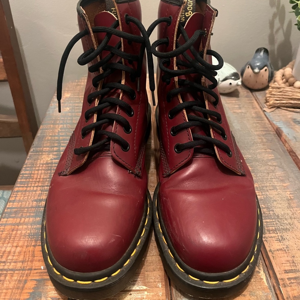 Cherry Red Air Wair Dr. Martens. US Men’s 9/Women’s 10
